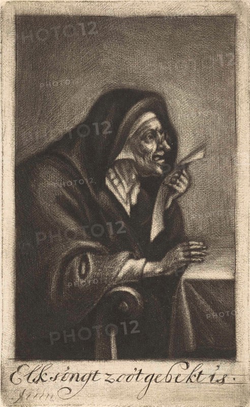Singing old woman, Jan de Groot, David Teniers (II), 1698 - 1776
