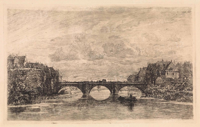 Bridge over the Fulda in Kassel, Germany, Elias Stark, 1888