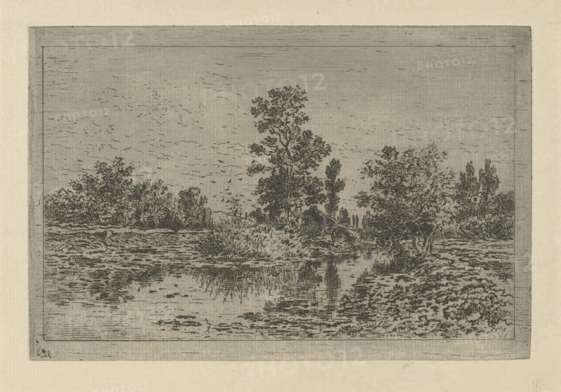 Landscape with locks, Jan van Lokhorst, 1847 - 1874