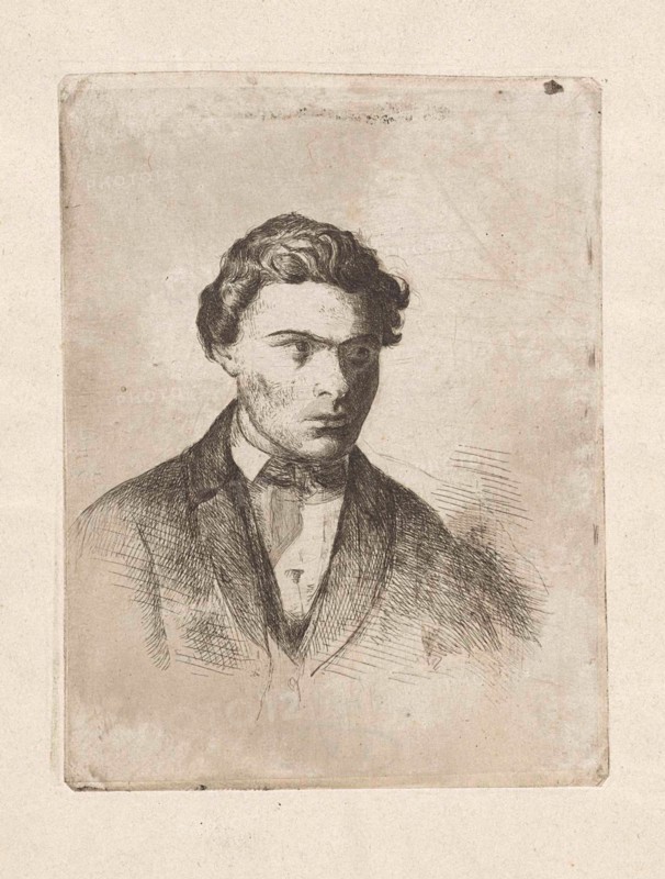 Self Portrait of Frederik Hendrik Weissenbruch, 1843-1887, print maker: Frederik Hendrik Weissenbruch, 1843 - 1887