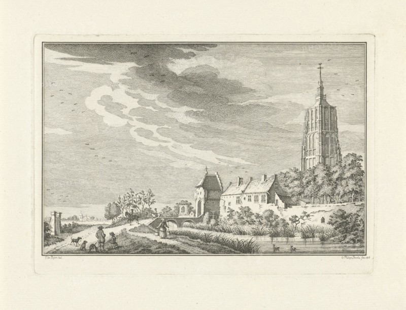 View of the Heukelumse Gate in Asperen, The Netherlands, Caspar Jacobsz. Philips, 1758