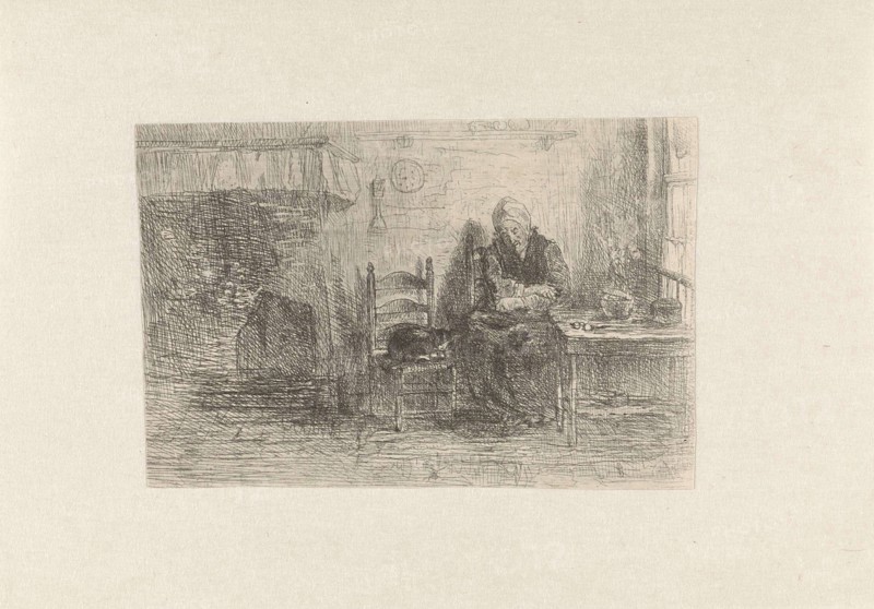 Interior with old woman, Jozef IsraÃ«ls, 1835 - 1911