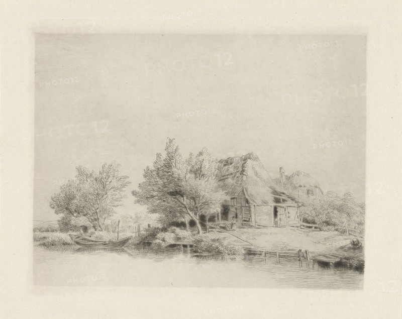 Woman at a farm, Remigius Adrianus Haanen c. 1827 - 1879, print maker: Remigius Adrianus Haanen, c. 1827 - 1879
