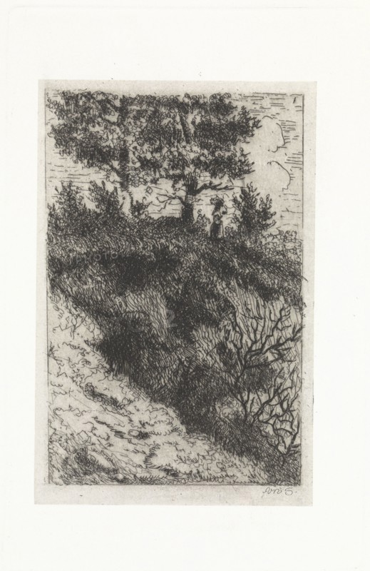 Woman in a dune landscape, Arnoud Schaepkens, 1831 - 1904
