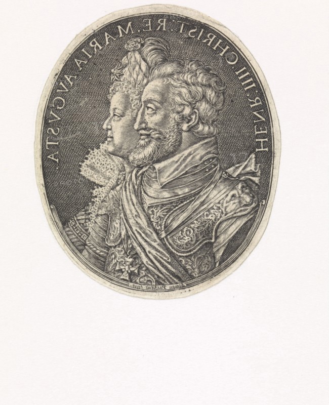 Double portrait of Henry IV and Marie de 'Medici, Simon van de Passe, 1605 - 1647