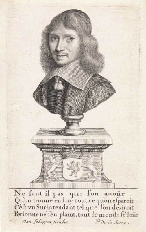 Portrait of Nicolas Foucquet, Pieter van Schuppen, P. de la Serre, 1655 - 1703