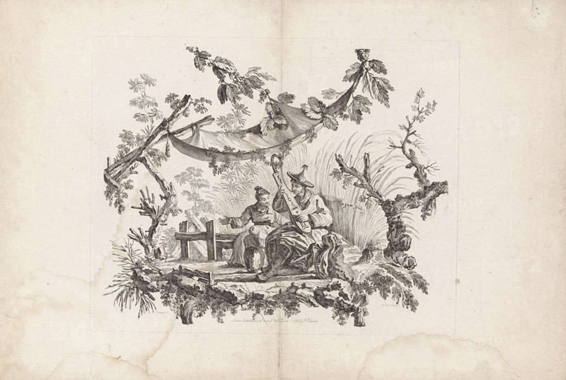 Chinese dwellings and figures. Suite of six prints. I. Pillement inv. F. A. Aveline sc. London by I Pillement, a Paris chez Bashan, France, FranÃ§ois Antoine Aveline, Jean Baptiste Pillement, Jean Baptiste Pillement, 1728 - 1780