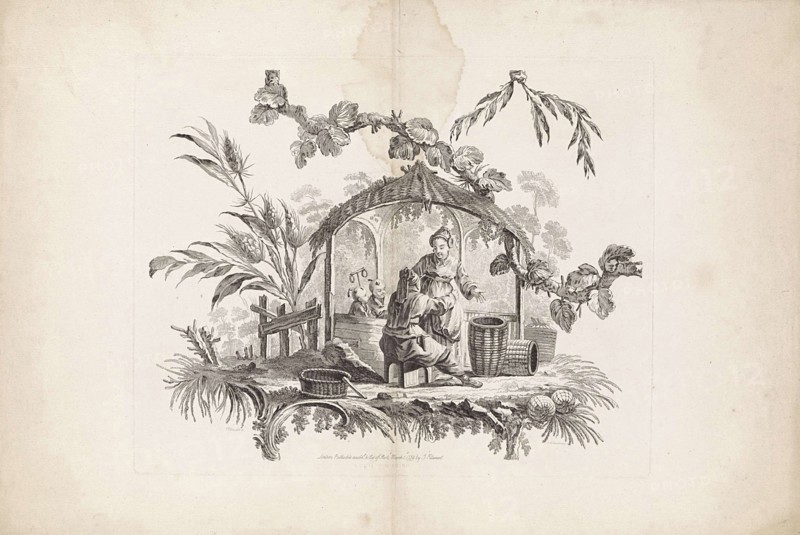 Chinese dwellings and figures. Suite of six prints. I. Pillement inv. F. A. Aveline sc. London by I Pillement, a Paris chez Bashan, France, FranÃ§ois Antoine Aveline, Jean Baptiste Pillement, Basan, 1728 - 1780