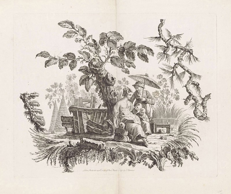 Chinese dwellings and figures, Suite of six prints, a Paris chez Basan, Francois Antoine Aveline, Jean Baptiste Pillement, 1728 - 1780