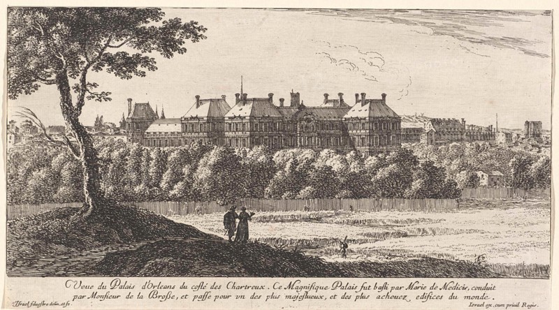 View of the Palais du Luxembourg in Paris, France, IsraÃ«l Silvestre, 1650 - 1655