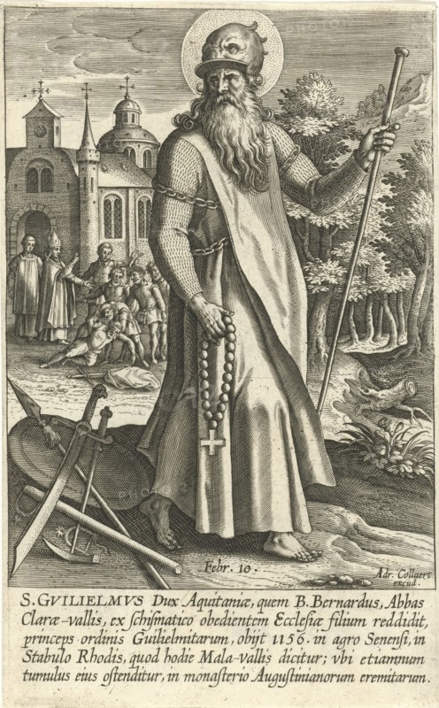 Saint William of Aquitaine, Adriaen Collaert, 1608