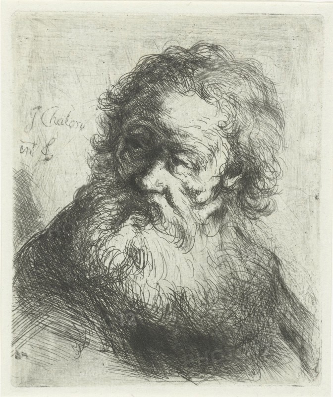 Bust of an Old Man, print maker: Jan Chalon, 1748 - 1795