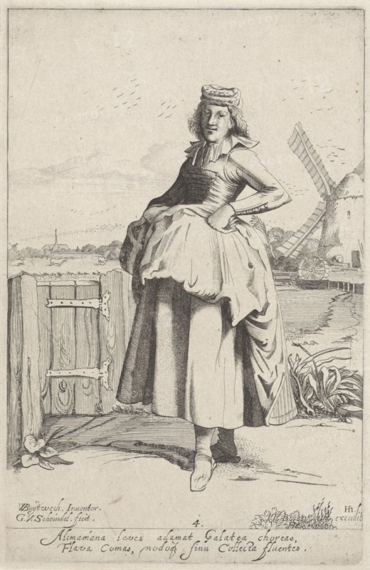 Girl from Alkmaar, The Netherlands, Gillis van Scheyndel (I), Hendrick Hondius (I), 1620 - 1624