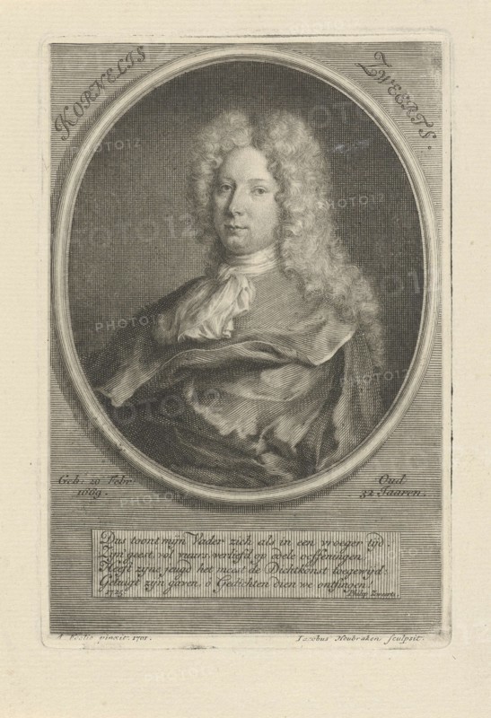 Portrait of Cornelis Sweerts, Jacob Houbraken, Philip Zweerts, 1725