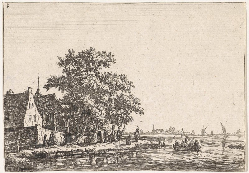 Church on the water, Anthonie Waterloo, Basan et Poignant, Pierre FranÃ§ois Basan, 1630 - 1663
