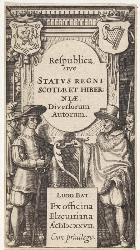 Two men with a harp, Pieter Serwouters, Bonaventure Elzevier, Abraham Elzevier I 1627