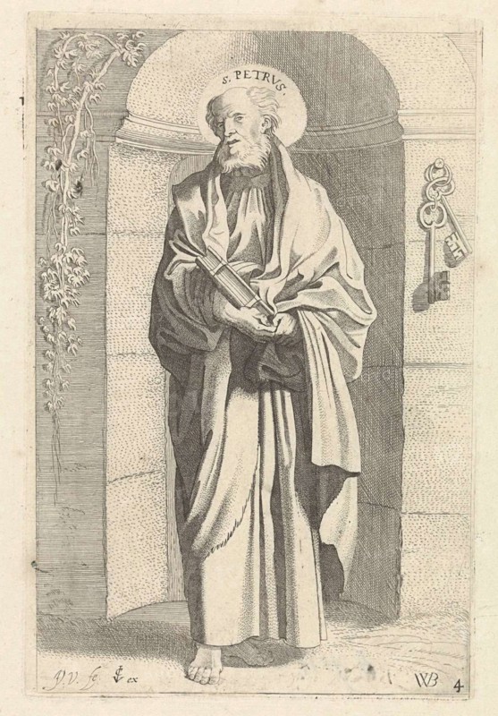 St. Peter, print maker: Jan van de Velde II, Willem Pietersz. Buytewech, Claes Jansz. Visscher II, 1603 - 1652