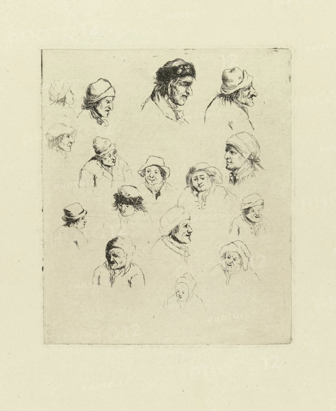 Study Journal sixteen heads, Marie Lambertine Coclers, 1776 - 1815