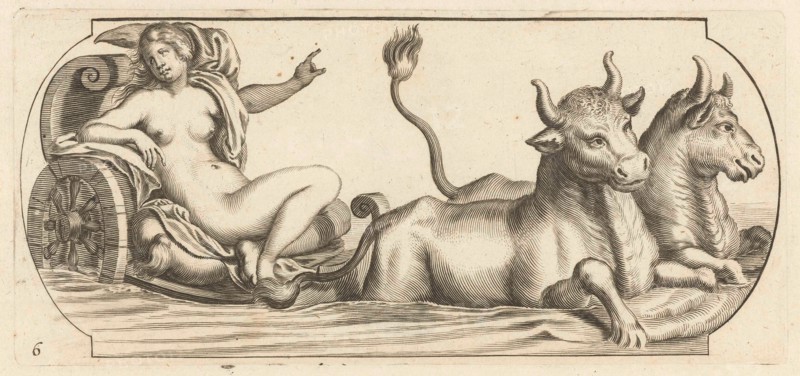 Europe on a chariot, Hendrik de Keyser (I), Anonymous, Justus Danckerts, after 1656 - 1701