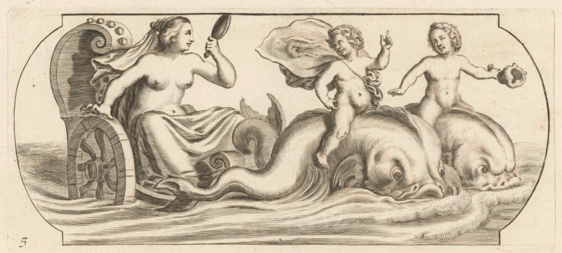 Amphitrite on a chariot, Hendrik de Keyser (I), Anonymous, Justus Danckerts, after 1656 - 1701