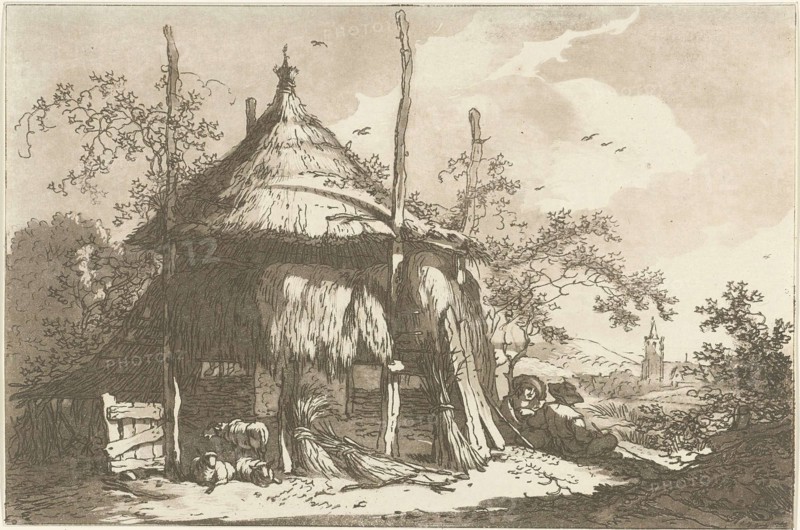Shepherds in a haystack, Hendrik Meijer, Timothy Sheldrake, 1789 - 1793