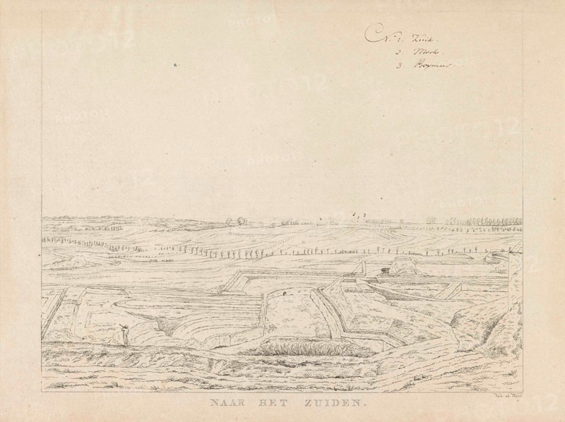 View of the countryside south of Nijmegen, Derk Anthony van de Wart, 1815 - 1824