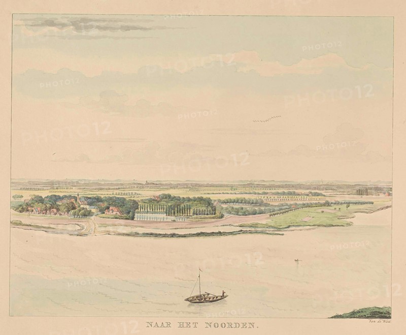 View of the Waal north of Nijmegen, Derk Anthony van de Wart, 1815 - 1824