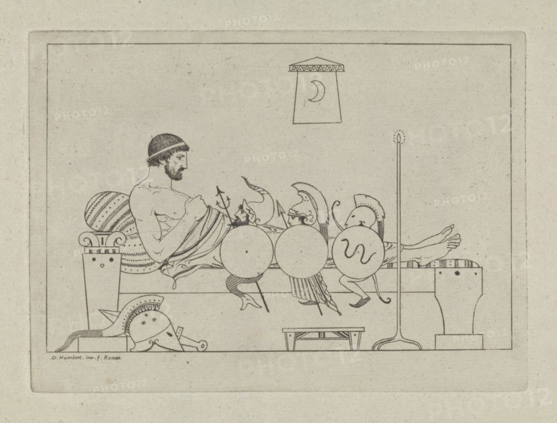 Man Greek couch, David PiÃ¨rre Giottino Humbert de Superville, 1789 - 1801