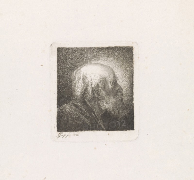 Portrait of an old man, George Jooss, 1834
