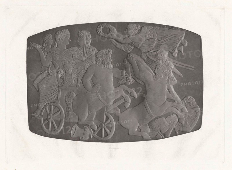 Cameo with the triumph of Germanicus and Agrippina, Jan Dam Steuerwald, 1815 - 1869