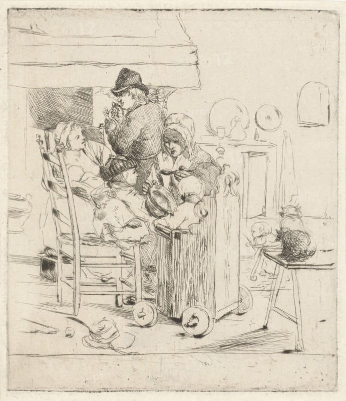 Kitchen Scene with children, Louis Bernard Coclers, 1756 - 1817