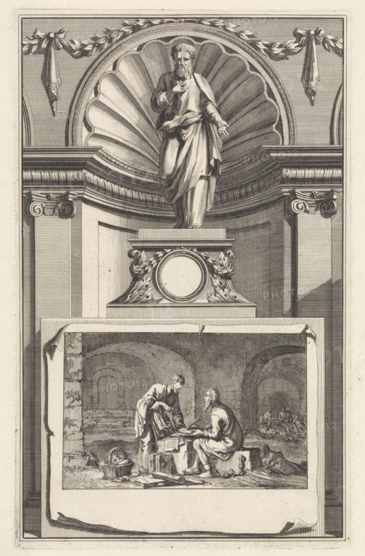 Church Father Eusebius of Caesarea, Jan Luyken, Zacharias Chatelain II, Jan Goeree, 1698