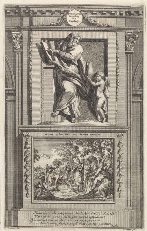 H. Cyprian of Carthage, Jan Luyken, Zacharias Chatelain (II), FranÃ§ois Halma, 1698