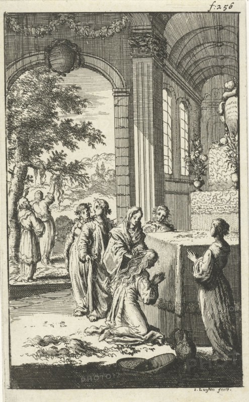 Inauguration of Pyrophylactic virgins, Jan Luyken, Jan Claesz ten Hoorn, 1681
