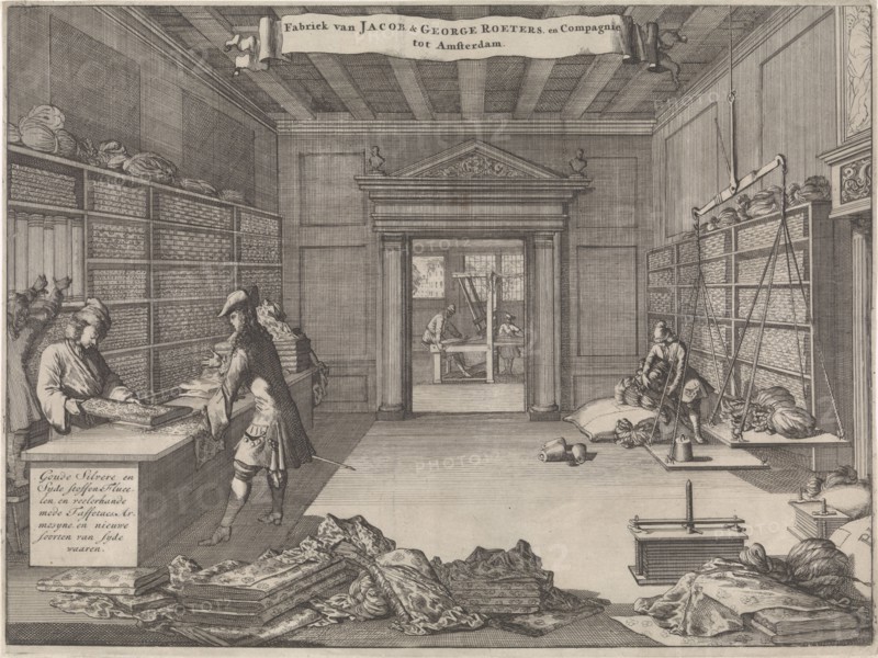 Address Map of Jacob & George Roeters and Company in Amsterdam, The Netherlands, Caspar Luyken, 1697