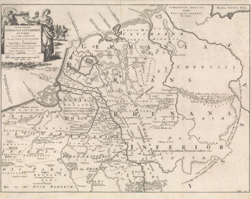 Historical map of the Netherlands at the time of the Frisians, Franks and Saxons I, Jan Luyken, Henricus Wetstein, 1697