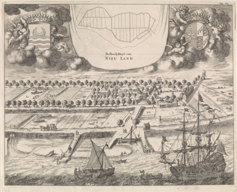 View of Nieuwlande, Jan Luyken, Johannes Meertens, Abraham van Someren, 1696