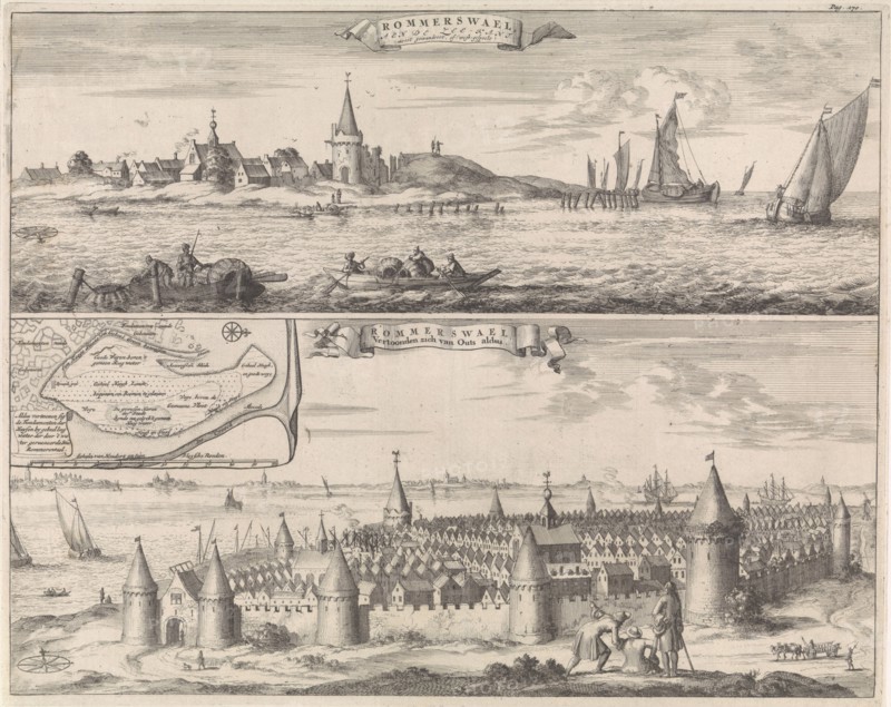 Reimerswaal in past and present times, 1634, Jan Luyken, Johannes Meertens, Abraham van Someren, 1696