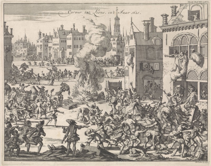 Riots in Lyon, 1621, Jan Luyken, 1696