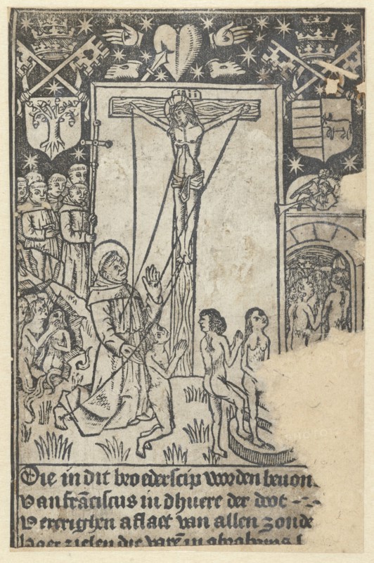 Christ on the cross with St. Francis and the final judgment, Anonymous, 1490-1510