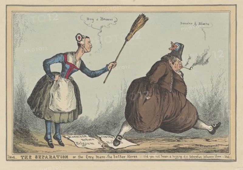 Cartoon on the separation between the Netherlands and Belgium, 1830, William Heath, Thomas McLean, 1830