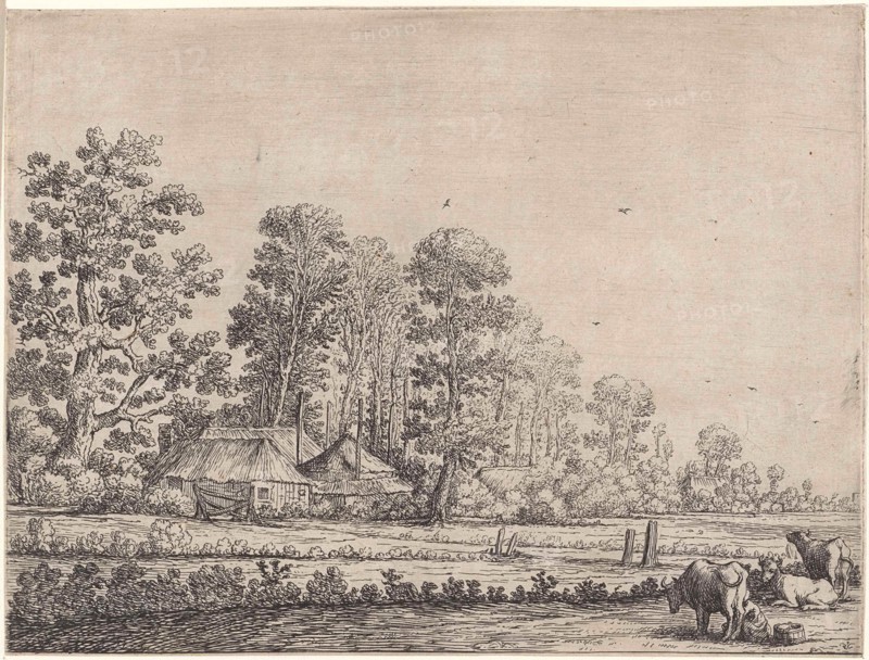 Farm with milkmaid, Herman Saftleven, 1626 - 1685