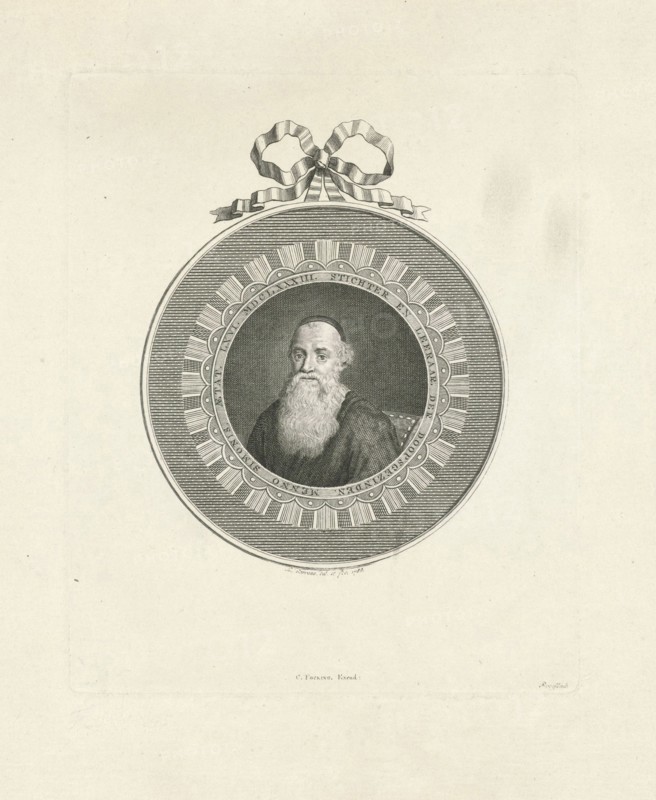 Portrait of Menno Simons, Louis E.F. Garreau, Martinus Nieuwenhuyzen Cornelis Focking, 1788