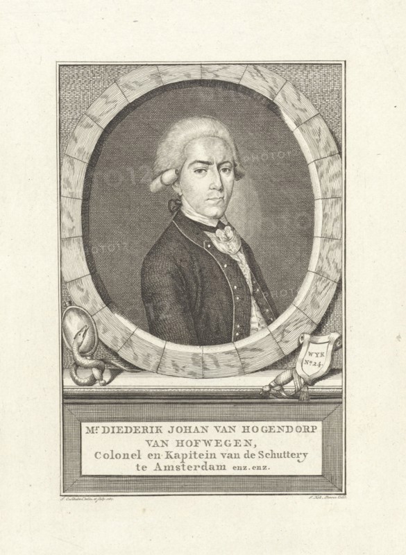 Portrait of Diederik Johan van Hogendorp van Hofwegen, Johan Christoffel Schultz, Jacobus Kok Pieterszoon, 1787