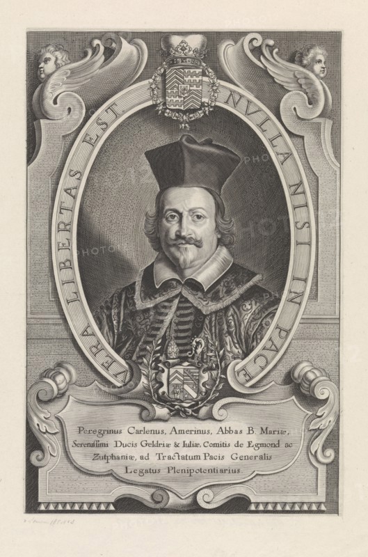 Portrait of Abbot Peregrinus Carlenus, Paulus Pontius, 1648