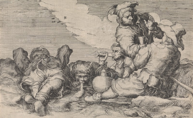 Five tipplers, Attributed to Johann Liss, 1600-1629