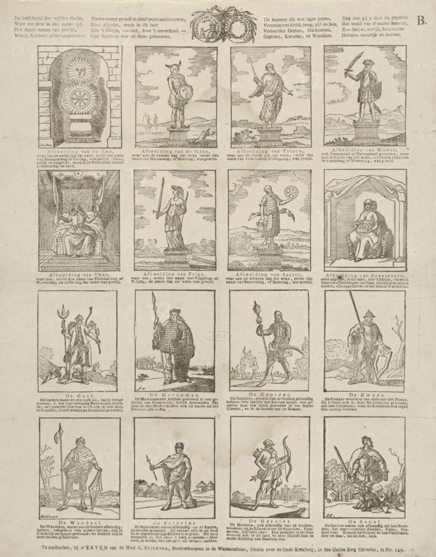 False Gods. "De beeldtenis dier valsche goden, / Waar aan men in den ouden tijd [..]", Jan Oortman (Sr.), Erven Weduwe Cornelis Stichter, 1784 - 1813