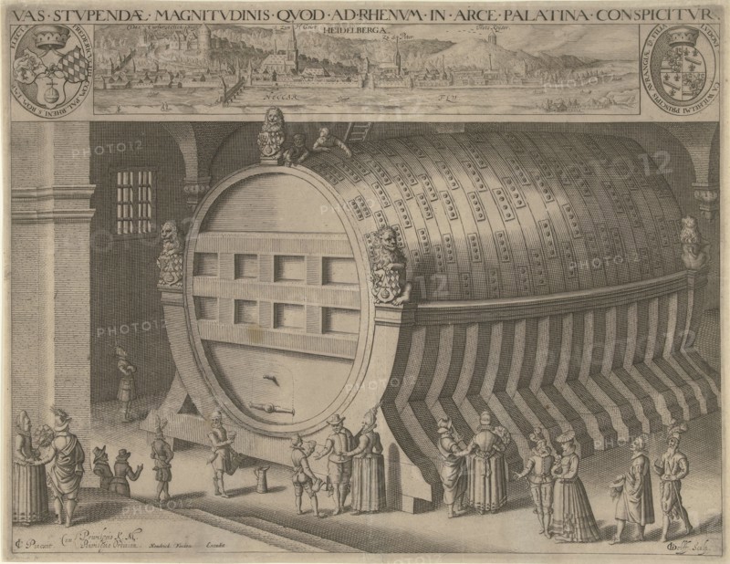 Big wine barrel Heidelberg, Willem Jacobsz. Delff, Hendrick Focken, 1590 - 1638
