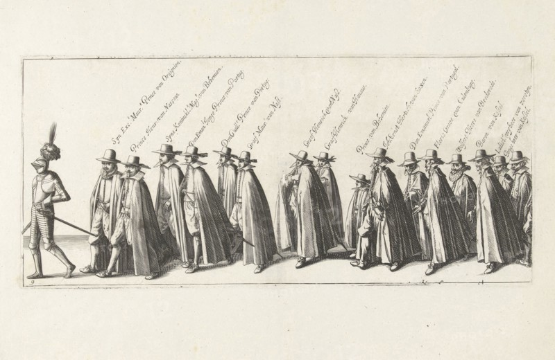 The funeral procession (Plate 9), 1623, Anonymous, Hendrick Hondius (I), 1624