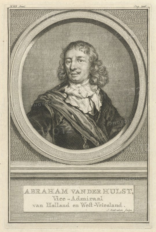 Portrait of Abraham van der Hulst, Jacob Houbraken, 1749 - 1759